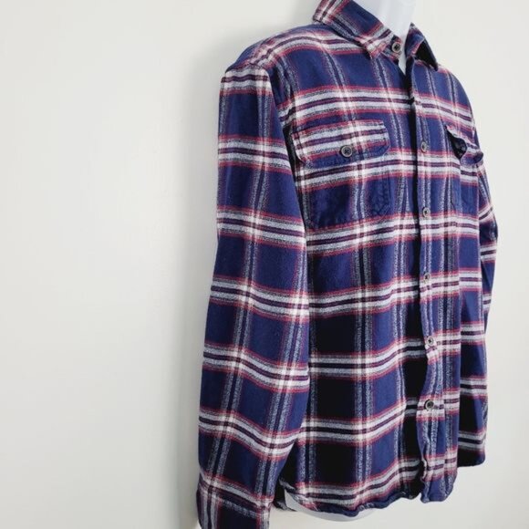 Jachs Blue Red White Heavyweight Flannel Shacket Size Large - Picture 4 of 11